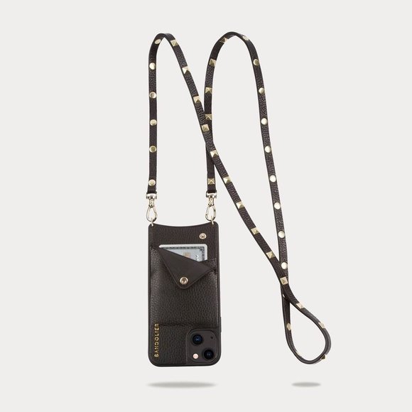 sarah pebble leather crossbody bandolier in black
